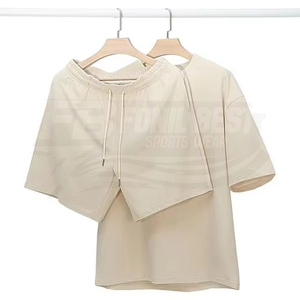 Conjunto Deportivo Casual de 2 Piezas para Hombre, Camiseta y Pantalones Cortos Tejidos a Medida, Servicio OEM de Verano - Product Image 4