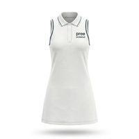 Robe Polo de Pickleball Sportive pour Femme avec Logo Personnalisé, sans Manches, en Spandex/Nylon, Col Zippé, Poches et Short Assorti, Respirante