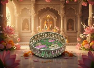 Nouvelle conception de pot en métal Pichwai de 4 pouces, ensemble élégant pour fruits secs, multifonctionnel - Product Image 4