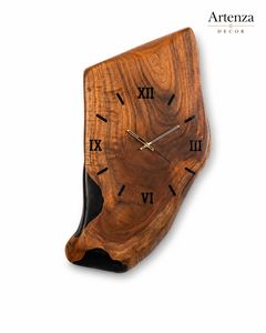 Reloj de Pared de Madera Irregular con Números Romanos, Pantalla de Cuarzo, Decorativo, de Una Sola Cara, para Sala de Estar u Oficina - Product Image 1