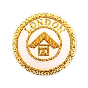 Masonic Apron Badges hand embroidered gold and silver bullion - Product Image 1