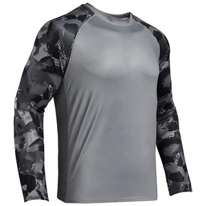 Men's Long Sleeve Camouflage Hunting Shirt Blue Moisture-Wicking Polyester Summer Outdoor Top - Product Image 5
