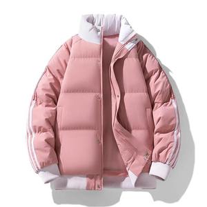 Men's Formal Winter Bomber Jacket Canvas Streetwear Fashion Hooded Stand Collar Puffer <b>Coat</b> Pocket Decoration Warm Thickened - Product Image 2