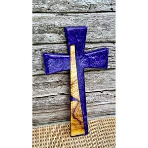 Prayer Christian Spiritual Item <b>Wooden</b> & Resin Cross <b>Plaque</b> for Spiritual Practice - Product Image 2