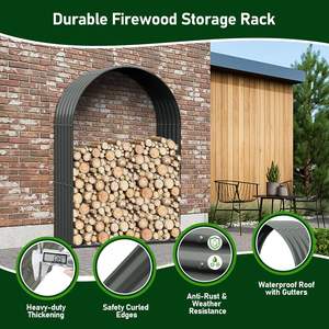<b>Indoor</b>/Outdoor Corrugated Galvanized Steel Heavy Duty <b>Firewood</b> Racks Steel <b>Firewood</b> <b>Storage</b> Log Rack Holder Campfire planter OEM - Product Image 4