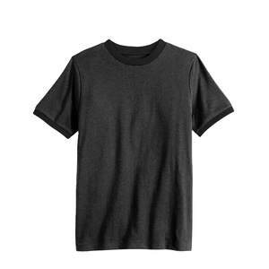 Camiseta de Manga Corta con Cuello Redondo de Última Moda, Corte Regular, Estilo Casual, 100% Algodón, Tejido de Punto, Ribete en Contraste, Color Sólido - Product Image 4