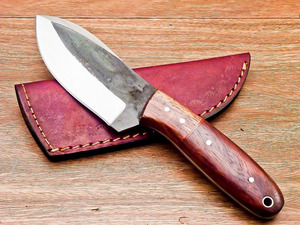 Hand Forged Carbon Steel Hunting Knife with Rosewood Handle <b>Fire</b> Finish Fixed Blade Skinner Knife Wholesale Bulk Order - Product Image 6
