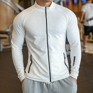 Nouvelle veste de sport d'hiver pour homme, entraînement, fitness, logo personnalisé, vêtements de sport respirants, fermeture éclair intégrale, col montant, capuche - Product Image 4
