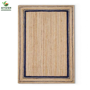 Tapis décoratifs ethniques en fibres de jute 100% naturelles, tapis sur mesure en provenance d'Inde - Product Image 3