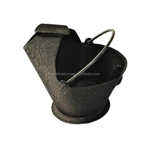 Seau à bois antique en métal pour jardin, seau à charbon en fer fait à la main, outil de nettoyage ménager, seau à charbon - Product Image 6