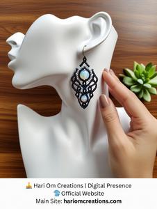 ต่างหูห้อยระย้าสไตล์โบฮีเมียนทำมือแบบวินเทจ ประดับด้วยลูกปัดและเชือกถักมาคราเม่ ชุบเงิน เหมาะสำหรับงานแต่งงานและงานปาร์ตี้ ขายส่ง - Product Image 3