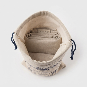 Muslim Woven Prayer <b>Mat</b> Bag Cotton Drawstring Storage Pouch Dome Design Washable Home Rectangle Shape Novelty Pattern - Product Image 2
