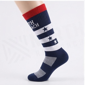 Chaussettes North Approach rayées bleu, rouge et blanc, respirantes, pour adultes, chaussettes décontractées d'été - Product Image 3
