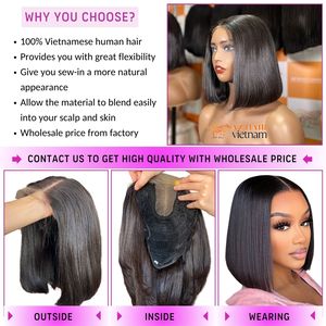 Perruque Lace Front HD/Swiss en Cheveux Vietnamiens Remy Ultra-Lisses, Bonnet Élastique, Douceur Soyeuse, Densité 150%-250%, Livraison Rapide - Product Image 5