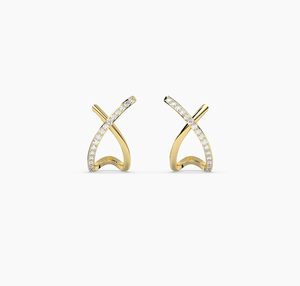 Contemporary Vintage 14KT Gold Plated IGI Certified Lab Grown Diamond Wedding <b>Earrings</b> for Women Stylish <b>Fine</b> Jewelry - Product Image 1
