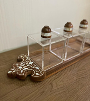 Acrylique fait à la main Ramadan Eid cadeau forme Rectangle acacia bois vadrouille incrustation plateau de service nacre Dessert plateau de service