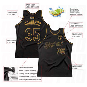 เสื้อบาสเก็ตบอลย้อนยุคสีดำทองโบราณแบบสั่งทำพิเศษ พรีเมียม คุณภาพสูง แบบซับลิเมชั่น  ชุดบาสเก็ตบอลย้อนยุคสั่งทำได้ตามต้องการ - Product Image 4