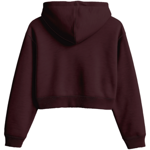 Sweat à capuche court pour femme, hiver, manches longues, cordon de serrage, ourlet côtelé, coupe-vent, écoresponsable, streetwear décontracté, 420g - Product Image 2
