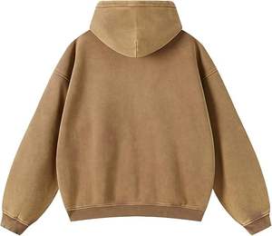 Sweat à capuche zippé de qualité supérieure, 100% coton, pour homme, lourd, avec lavage à l'acide, style vintage, personnalisable pour l'hiver - Product Image 4