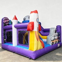 Château gonflable combiné Lilytoys sur le thème de l'espace avec toboggan, fusée astronaute, château gonflable pour enfants de qualité commerciale