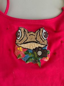 Summer wear seed beaded embroidered tank <b>top</b> stylish Elegant seed bead embroidery tank <b>top</b> sleeveless wear - Product Image 6