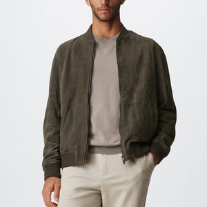 Veste en daim pour homme, tenue décontractée d'hiver de poids moyen, style vintage, avec poches, en cuir uni, design tendance - Product Image 2