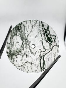 Esfera de Reloj de Ágata Musgosa Natural de 28.50mm Verde/Blanco, 1mm de Grosor, Estilo Clásico, Elegante y de Lujo, para Fabricación de Relojes al por Mayor - Product Image 5