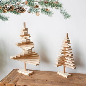 <b>Wooden</b> 3cm <b>Christmas</b> <b>Tree</b> Ornaments Rotating Desktop Decorations Window Scene Holiday Season Decorative Box Packaging Factory - Product Image 2