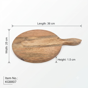 Planche à pizza ronde en bois d'acacia avec poignée, planche à découper en bois, plateau de service pour fromage, cuisine, restaurant, vente en gros - Product Image 5