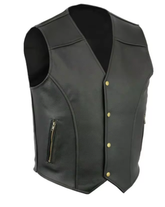 SBEA IMPEX Men's Motorcycle Biker Jacket PU Leather Solid Color Large Pocket Sleeveless Quick Dry Anti-Wrinkle Winter Outerwear - Product Image 5