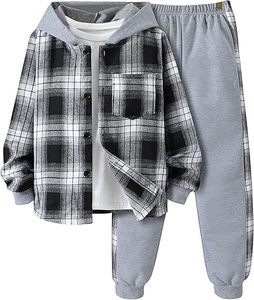 Ensemble de vêtements essentiels pour enfants urbains, style confortable, couleur unie classique, polyvalent, à porter tous les jours - Product Image 1