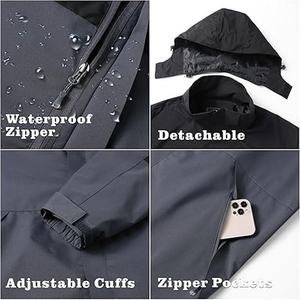 Chaquetas Impermeables con Capucha, Chaquetas de Lluvia Resistentes al Agua y al Viento, Equipo para Exteriores, OEM al por Mayor - Product Image 4