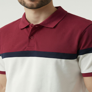 Men's Color Blocked <b>Polo</b> T Shirt Short Sleeve Knitted Breathable Casual Custom Golf Shirts Breathable Wholesale Slim Fit <b>Sport</b> - Product Image 4