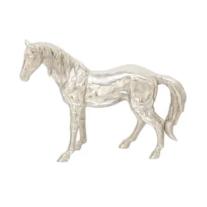 Sculpture Métallique Artisanale Premium, Décoration Contemporaine pour la Maison, pour les Acheteurs de Décoration Intérieure en Gros dans le Monde Entier, Cheval en Aluminium Plaqué Or - Product Image 5