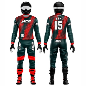 Traje de Motociclismo para Hombre de Excelente Calidad, 100% Poliéster, Nuevo Diseño Vintage, Impresión por Sublimación, Jersey y Pantalón para Carreras MX - Product Image 1