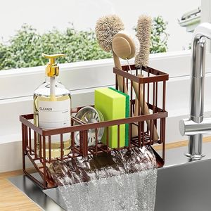 <b>Kitchen</b> Sink Organizer <b>Storage</b> with High Brush Holder Rustproof 304 Stainless Steel Sponge Holder for <b>Kitchen</b> Sink - Product Image 3