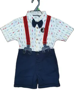 C&A brand boys shirt-pant-romper set.