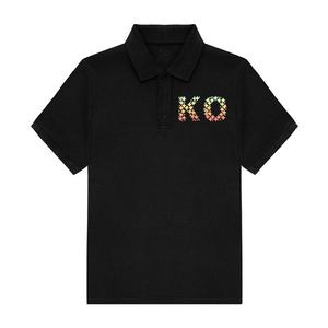 Polo Azul de Manga Corta para Hombre con Estampado de Letras KO, Corte Regular, Estilo Casual, Tejido Oxford - Product Image 5
