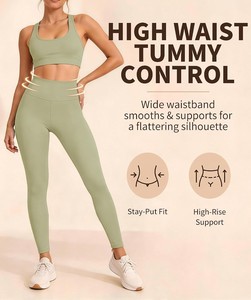 Leggings de cintura alta para mujer, moldeadores, elásticos, de compresión, para yoga, gimnasio, entrenamiento, ajuste contorneado, control de abdomen, ropa deportiva. - Product Image 3
