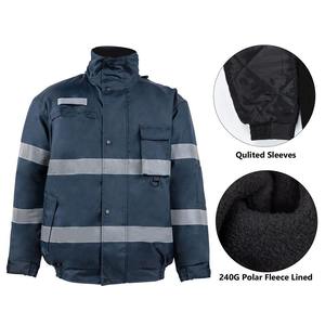 100% Waterproof Slim Winter Safety Solid Canvas <b>Men</b> Hi Vis Reflective Stand Breathable Work Construction <b>Rain</b> <b>Coats</b> Best Quality - Product Image 2