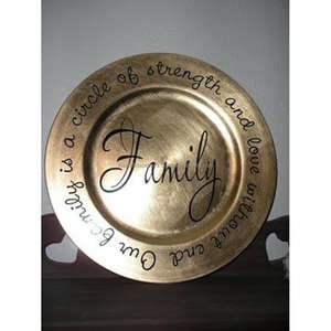 Assiette de charge en argent imprimée personnalisée en émail de haute qualité alimentaire en métal chargeur de vaisselle grande assiette en toute sécurité serveurs plateau de service - Product Image 6