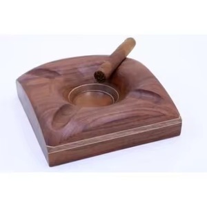 Handcrafted Wooden Cigar Ashtray Solid 3-Slot Wood Cigar Holder Home & Office Desktop Smoking Accessories Gift Set Lowest Price - Product Image 2