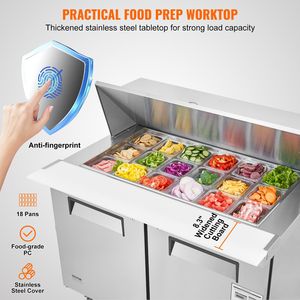 48\" Commercial Stainless Steel Refrigerator Sandwich Salad <b>Prep</b> <b>Table</b> 12.9 Cu. Ft. Commercial <b>Kitchen</b> Refrigeration Equipment - Product Image 3