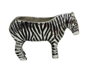Silver and Black <b>Gold</b> Plated Iron Classic Zebra Planter Figurine for <b>Wall</b> Hanging Floor Garden Decor - Product Image 2