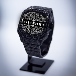Reloj Analógico Hip Hop de Alta Calidad con Esfera Cuadrada de Diamantes Moissanite Negros para Hombre y Mujer, Reloj de Glamour para Uso Diario - Product Image 1