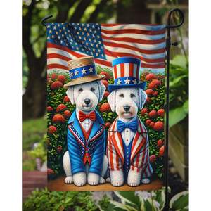 All American Bedlington Terrier Bandera de jardín multicolor Buzón y Patio Decorativo Patio Banner Camas de flores y tamaño de ilustraciones de Patio - Product Image 3