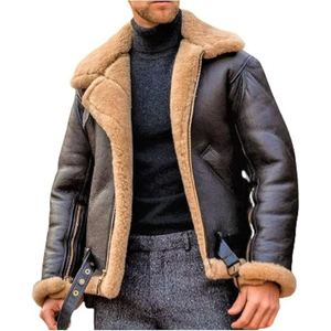 Abrigo de cuero genuino de vaca personalizado con forro de piel de cabra auténtica, chaqueta de invierno hecha a mano de alta calidad. - Product Image 6