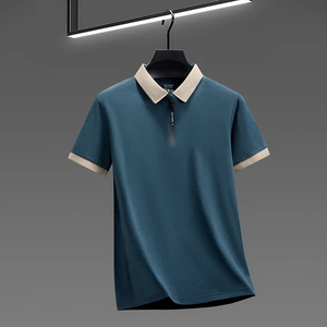 2026 New <b>Men's</b> Quarter Zip Polo <b>Shirt</b> <b>Cool</b> Breathable Fabric Short Sleeve Top <b>For</b> Office And Daily Activities - Product Image 3