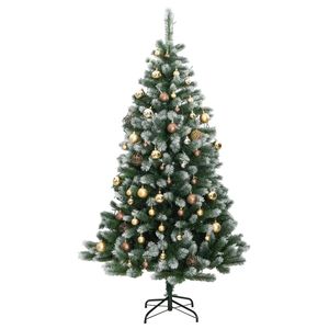 Albero di natale artificiale incernierato con LED 150 e palla Set 59.1 \ "per esposizione festiva - Product Image 4