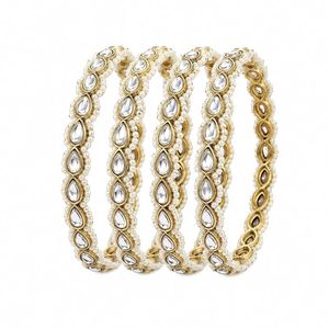 Twini Polki <b>Bangles</b> for Women Brass & <b>Copper</b> Alloy Imitation Pearl Round Shape Trendy Party Jewelry Micro Insert Model 5081 - Product Image 5